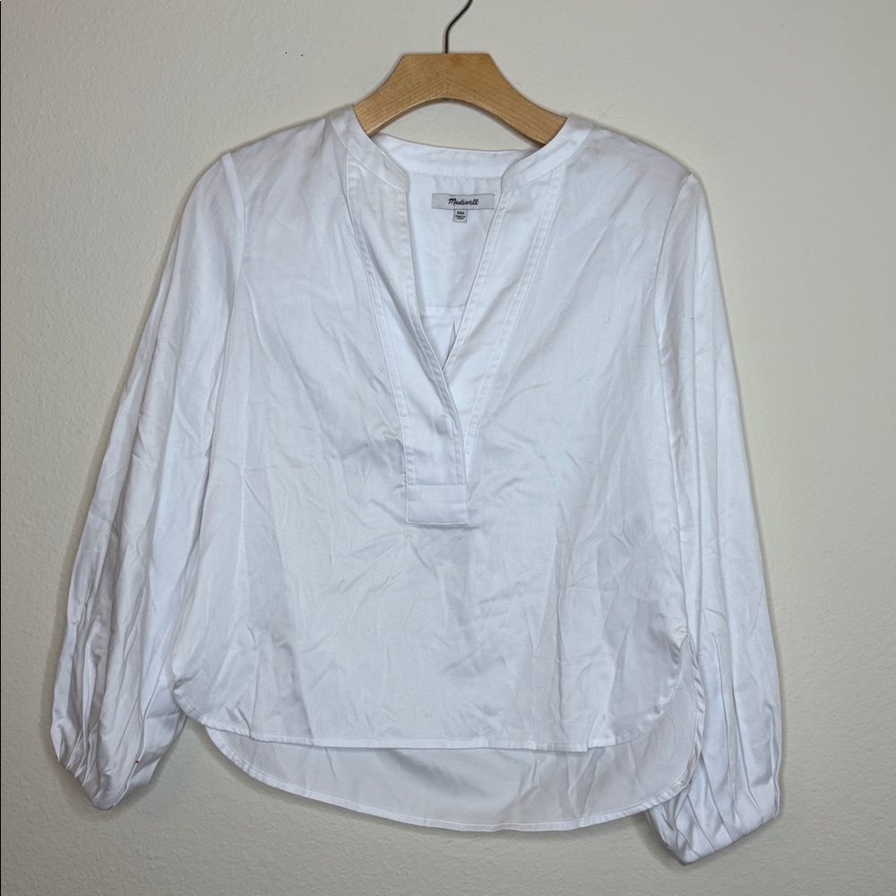 MADEWELL White Blouse with V-Neck